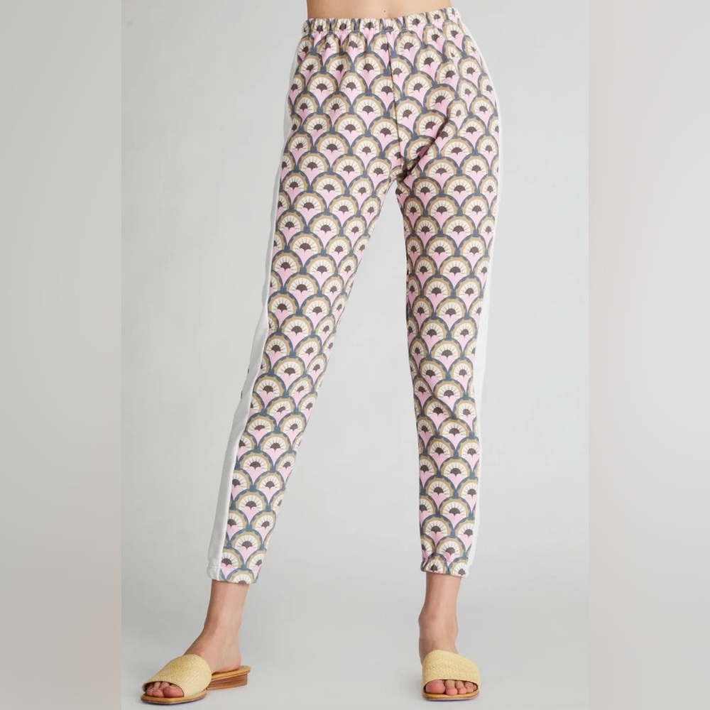 WILDFOX Cream & Pink Hearts Joggers Sweatpants